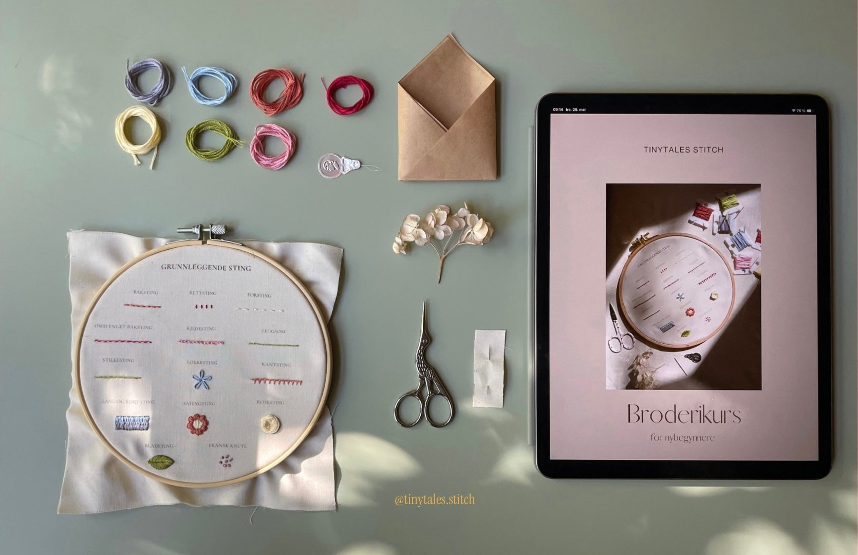 Broderikit med digitalt kurs | Komplett startkit