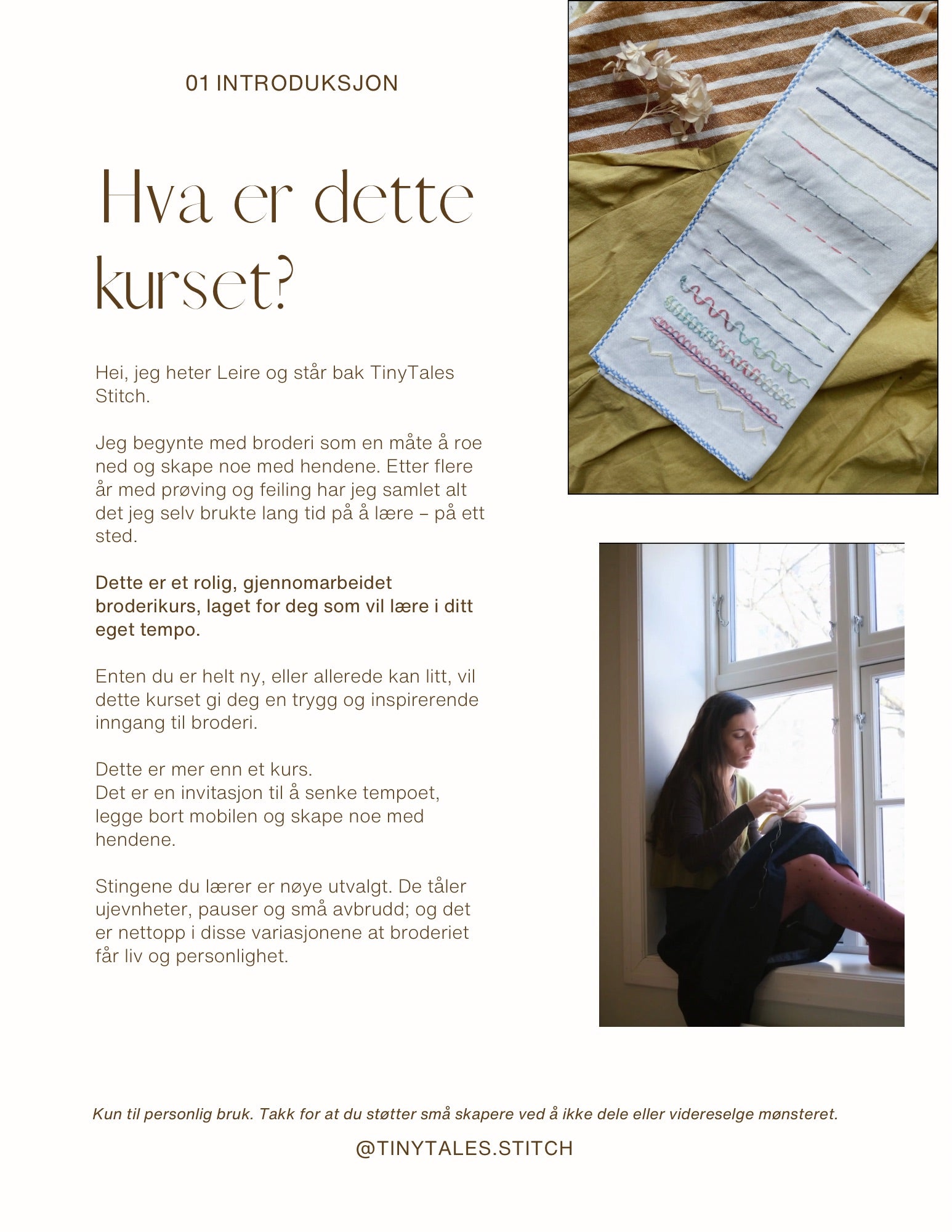 Digitalt broderikurs for nybegynnere | PDF og video
