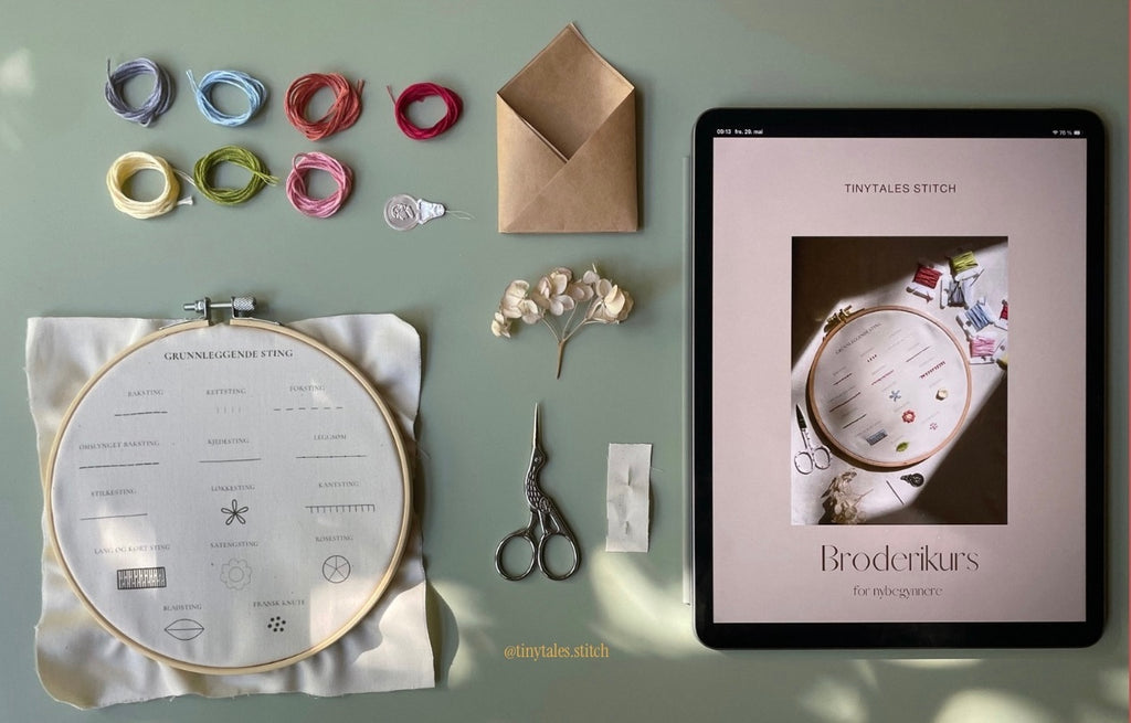 Broderikit med digitalt kurs | Komplett startkit